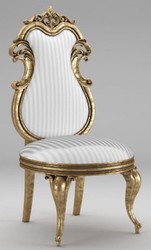 Casa Padrino chaise de salle à manger baroque de luxe blanc / argent / or antique - Magnifique chaise de cuisine en bois massif - Mobilier de salle à manger baroque