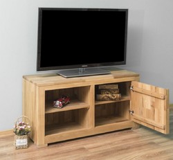 Casa Padrino armadio TV stile country naturale 120 x 46 x A. 60 cm - Credenza in legno massello - Mobili soggiorno stile country