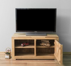 Casa Padrino armadio TV stile country naturale 120 x 46 x A. 60 cm - Credenza in legno massello - Mobili soggiorno stile country