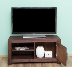 Casa Padrino armadio TV stile country marrone scuro 120 x 46 x A. 56 cm - Credenza in legno massello - Mobili soggiorno stile country