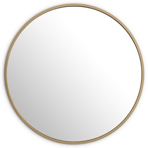Casa Padrino miroir de luxe laiton Ø 120 cm - Miroir mural rond en acier inoxydable - Miroir d'armoire - Miroir de salon - Miroir de chambre - Collection de Luxe