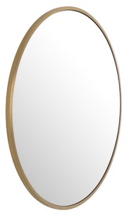 Casa Padrino Luxus Spiegel Messingfarben Ø 120 cm - Runder Edelstahl Wandspiegel - Garderoben Spiegel - Wohnzimmer Spiegel - Schlafzimmer Spiegel - Luxus Kollektion