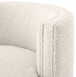 Casa Padrino sillón giratorio de lujo crema / oro mate 80 x 73 x A. 71,5 cm - Sillón de salón tapizado con terciopelo fino - Muebles de Lujo