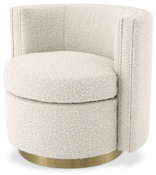 Casa Padrino sillón giratorio de lujo crema / oro mate 80 x 73 x A. 71,5 cm - Sillón de salón tapizado con terciopelo fino - Muebles de Lujo