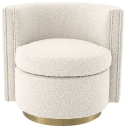 Casa Padrino sillón giratorio de lujo crema / oro mate 80 x 73 x A. 71,5 cm - Sillón de salón tapizado con terciopelo fino - Muebles de Lujo
