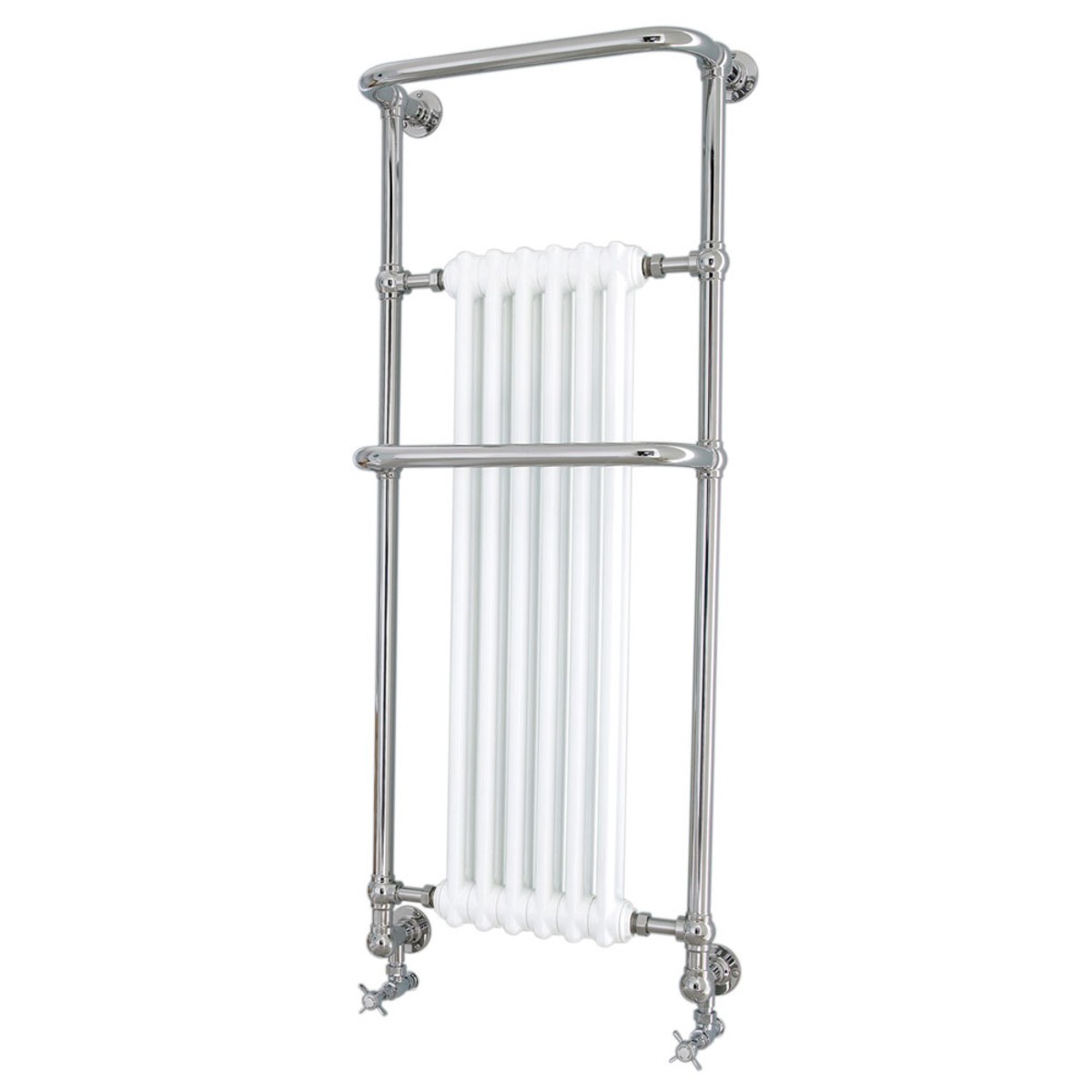 Casa Padrino calefacción de baño de lujo 1413 x 576 mm - radiador de toallas - radiador de baño vintage toallero blanco / cromado Casa Padrino calefacción de baño de lujo 1413 x 576 mm - radiador de toallas - radiador de baño vintage toallero blanco / cromado