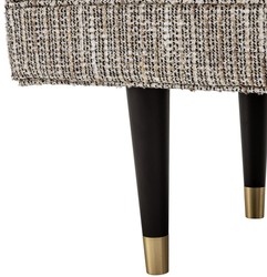 Casa Padrino luxury bench beige / black / brass 134 x 50 x H. 45 cm - Upholstered solid wood bench - Living Room Furniture - Hotel Furniture - Luxury Collection