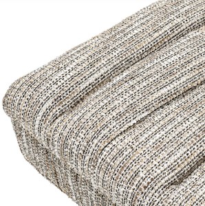 Casa Padrino Luxus Sitzbank Beige / Schwarz / Messingfarben 68 x 50 x H. 45 cm - Gepolsterte Massivholz Bank - Wohnzimmer Möbel - Hotel Möbel - Luxus Kollektion