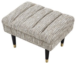 Casa Padrino luxury bench beige / black / brass 68 x 50 x H. 45 cm - Upholstered solid wood bench - Living Room Furniture - Hotel Furniture - Luxury Collection