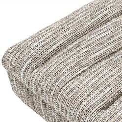 Casa Padrino luxury bench beige / black / brass 68 x 50 x H. 45 cm - Upholstered solid wood bench - Living Room Furniture - Hotel Furniture - Luxury Collection