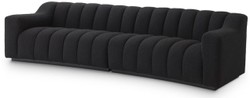 Casa Padrino divano di lusso nero 300 x 100 x A. 78,5 cm - Divano da soggiorno leggermente curvo - Divano Hotel - Qualità di Lusso
