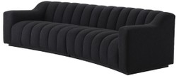 Casa Padrino divano di lusso nero 300 x 100 x A. 78,5 cm - Divano da soggiorno leggermente curvo - Divano Hotel - Qualità di Lusso