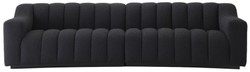 Casa Padrino divano di lusso nero 300 x 100 x A. 78,5 cm - Divano da soggiorno leggermente curvo - Divano Hotel - Qualità di Lusso
