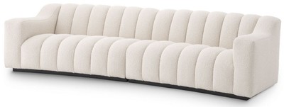 Casa Padrino Luxury Sofa Cream / Black 300 x 100 x H. 78.5 cm - Slightly Curved Living Room Sofa - Hotel Sofa - Luxury Quality