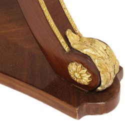 Casa Padrino mesa auxiliar barroco marrón / oro / rojo Ø 55 x A. 78 cm - Mesa redonda de madera maciza de estilo barroco - Muebles de salón barrocos
