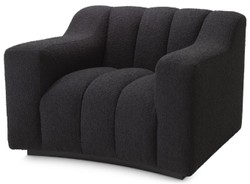 Casa Padrino poltrona di lusso nero 107 x 96 x A. 78,5 cm - Poltrona soggiorno leggermente curva - Poltrona hotel hotel - Qualità di Lusso
