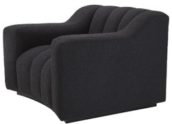 Casa Padrino poltrona di lusso nero 107 x 96 x A. 78,5 cm - Poltrona soggiorno leggermente curva - Poltrona hotel hotel - Qualità di Lusso