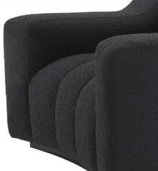 Casa Padrino poltrona di lusso nero 107 x 96 x A. 78,5 cm - Poltrona soggiorno leggermente curva - Poltrona hotel hotel - Qualità di Lusso