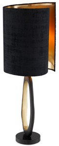 Luxus Designer Tischleuchte mit Granitsockel Schwarz Messing Gold Luxury Designer Table Lamp with Granite Base Black Brass Gold