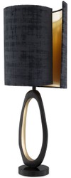Luxus Designer Tischleuchte mit Granitsockel Schwarz Messing Gold Luxury Designer Table Lamp with Granite Base Black Brass Gold