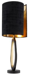 Luxus Designer Tischleuchte mit Granitsockel Schwarz Messing Gold Luxury Designer Table Lamp with Granite Base Black Brass Gold