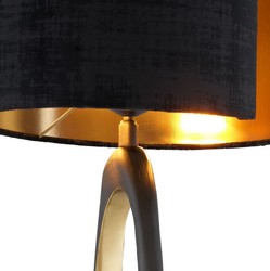Luxus Designer Tischleuchte mit Granitsockel Schwarz Messing Gold Luxury Designer Table Lamp with Granite Base Black Brass Gold