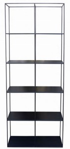 Casa Padrino armario de estantería de metal de lujo negro 80 x 40 x A. 200 cm - Armario de Salón - Armario de Oficina - Muebles de Lujo