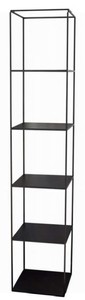 Casa Padrino armario de estantería de metal de lujo negro 40 x 40 x A. 200 cm - Armario de Salón - Armario de Oficina - Muebles de Lujo