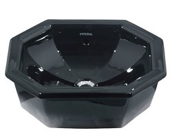 Casa Padrino lavabo de inserción de lujo negro 50 x 41,5 x H. 17,5 cm - lavabo de cerámica para inserción - calidad de lujo - Art Nouveau Art Deco