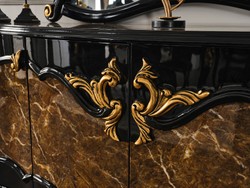 Barock Sideboard mit Spiegel Barock Schrank Barock Wohnzimmerschrank Baroque Sideboard with Mirror Baroque Cabinet Baroque Living Room Cabinet