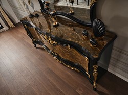 Barock Sideboard mit Spiegel Barock Schrank Barock Wohnzimmerschrank Baroque Sideboard with Mirror Baroque Cabinet Baroque Living Room Cabinet