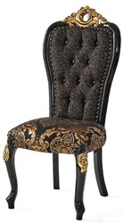 Casa Padrino Luxury Baroque Dining Chair Set Black / Gold 54 x 50 x H. 117 cm - Kitchen Chairs Set of 6 - Baroque Dining Room Furniture - Noble & Magnificent