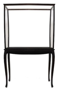 Casa Padrino vitrina de modelo de barco de lujo negro 103 x 36 x A. 173 cm - Modelo de vitrina de barco de vidrio - Vitrina de barco de vela - Vitrina de construcción de maquetas