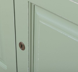 Casa Padrino Landhausstil Bücherschrank Grün / Grau 120 x 39 x H. 197 cm - Massivholz Schrank - Wohnzimmerschrank - Büroschrank - Landhausstil Möbel
