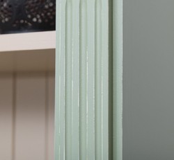 Casa Padrino armadio per libri in stile country verde / grigio 120 x 39 x A. 197 cm - Armadio in legno massello - Armadio soggiorno - Armadio ufficio - Mobili in stile country