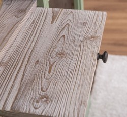Casa Padrino armadio per libri stile country verde / naturale 120 x 37 x H. 197 cm - Armadio in Legno Massello - Armadio Ripiano - Mobile da Soggiorno - Mobili in Stile Country