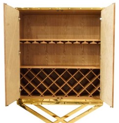 Casa Padrino luxury bar cabinet brown / gold 108 x 48 x H. 180 cm - Noble wine cabinet with 2 doors - Luxury bar furniture