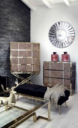 Casa Padrino luxury bar cabinet brown / gold 108 x 48 x H. 180 cm - Noble wine cabinet with 2 doors - Luxury bar furniture