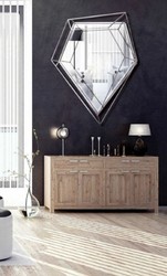 Casa Padrino specchio da parete di lusso argento 92 x 12 x A. 141 cm - Specchio soggiorno - Specchio camera da letto - Specchio armadio - Mobili di Lusso
