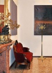 Casa Padrino perchero barroco de lujo oro / verde 45 x 45 x A. 175 cm - Perchero de latón noble - Perchero de Hotel Barroco