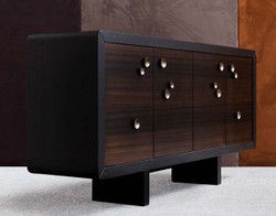 Casa Padrino luxury sideboard black / dark brown 191 x 46 x H. 91 cm - Solid wood cabinet with 4 doors - Living room furniture - Hotel Furniture - Luxury Collection
