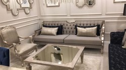 Casa Padrino luxury baroque sofa gray / antique silver - Handmade living room sofa - Baroque living room furniture - Noble & Magnificent