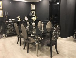 Luxus Barock Esszimmer Set Esstisch und 6 Stühle Luxury Baroque Dining Room Set Dining Table and 6 Chairs 