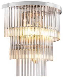 Casa Padrino lampada da parete di lusso argento 33 x 17 x A. 32,5 cm - Lampada da parete soggiorno - Lampada da parete hotel - Collezione di Lusso