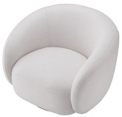 Casa Padrino poltrona girevole di lusso bianco / ottone 96 x 85 x A. 74 cm - Poltrona Soggiorno - Mobili Soggiorno - Qualità di Lusso