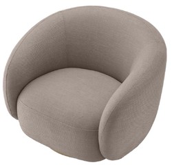 Casa Padrino luxury swivel armchair sand / brass 96 x 85 x H. 74 cm - Living room armchair - Living room furniture - Luxury Quality