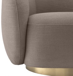 Casa Padrino luxury swivel armchair sand / brass 96 x 85 x H. 74 cm - Living room armchair - Living room furniture - Luxury Quality