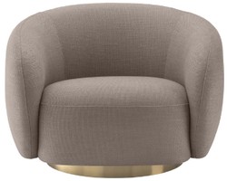 Casa Padrino luxury swivel armchair sand / brass 96 x 85 x H. 74 cm - Living room armchair - Living room furniture - Luxury Quality