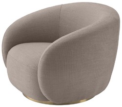 Casa Padrino luxury swivel armchair sand / brass 96 x 85 x H. 74 cm - Living room armchair - Living room furniture - Luxury Quality