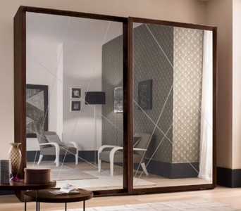 Casa Padrino armoire de chambre de luxe marron 295 x 67 x H. 250 cm - Armoire en bois massif avec 2 portes coulissantes - Mobilier de Chambre - Qualité de Luxe - Fabriqué en Italie